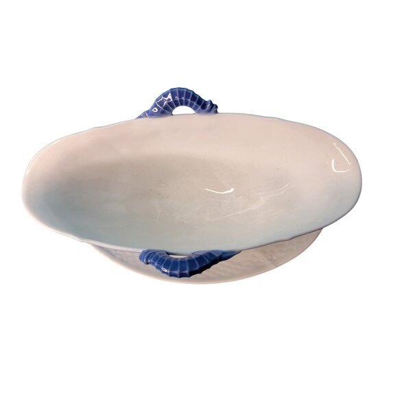 Bing & Grondahl Copenhagen Seagull Gravy Boat Attached Underplate Seahorse - Picture 2 of 4